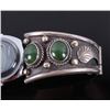 Image 3 : Navajo Sterling & Jade Watch Band Cuff w/ Clasp