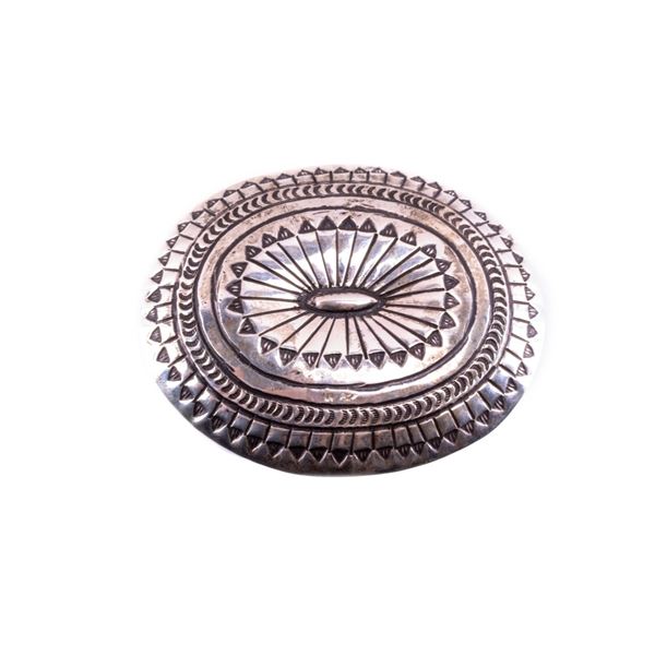 Navajo C. Barker Sterling Silver Handmade Buckle