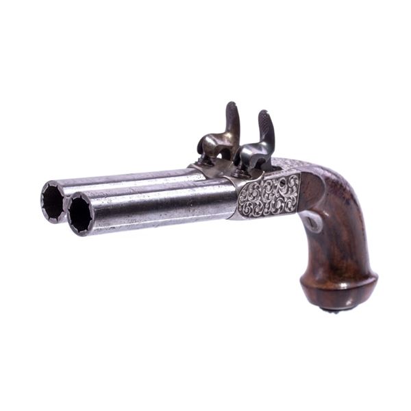 Double Barrel Folding Trigger Percussion Pistol