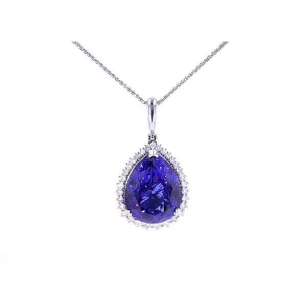 GIA Certified 40.84ct Tanzanite Platinum Necklace