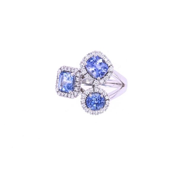 Montana Sapphire & VS2 Diamond 18k Gold Ring