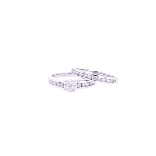 Bridal Brilliant Diamond & 14k White Gold Ring Set