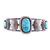 Image 2 : Navajo Daniel Benally Silver & Turquoise Bracelet