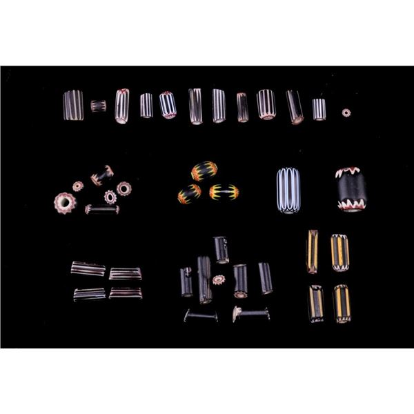 Rare Black Chevron & Yellow Jacket Trade Beads