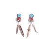 Image 2 : Navajo Sterling Silver & Turquoise Earring Pair