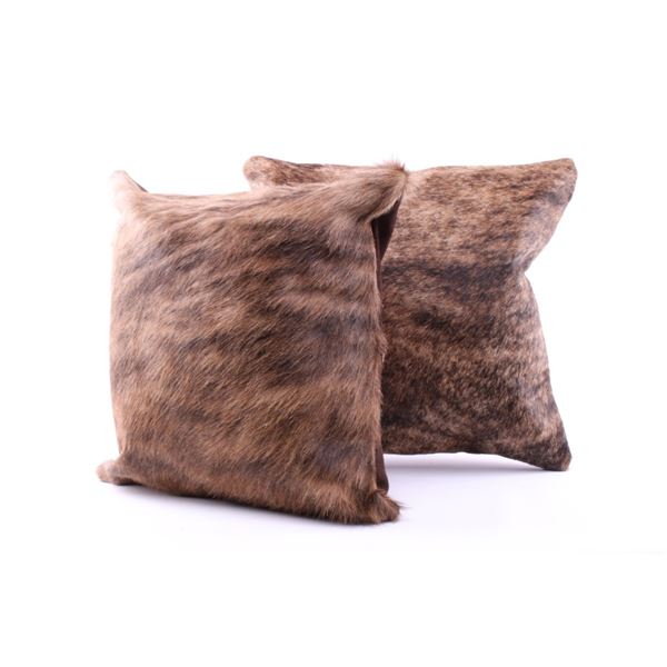 Brindle Light Brown Cowhide Premium Two Pillows