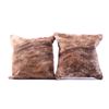 Image 3 : Brindle Light Brown Cowhide Premium Two Pillows