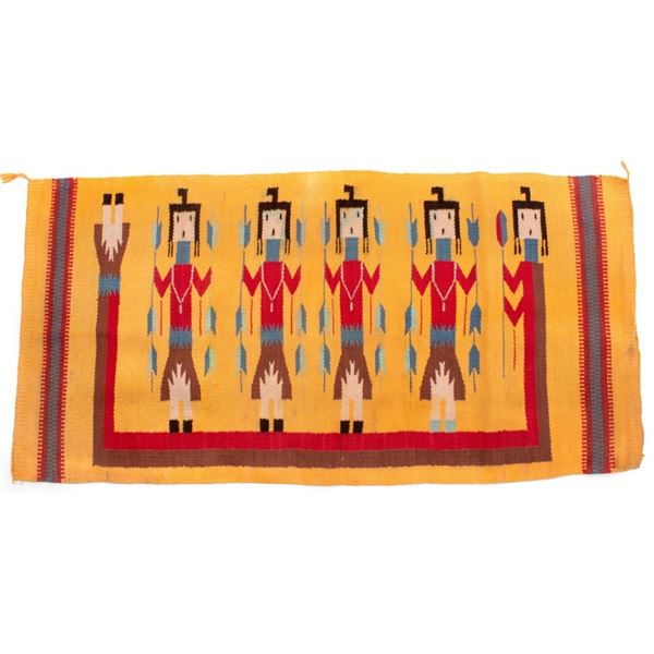 Navajo Yei Be Chei Polychrome Wool Rug c. 1950's