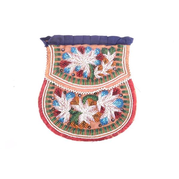 Iroquois Beaded Flat Pouch New York State 19th C.