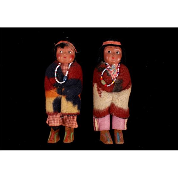 Bully Good Indian Twins Skookum Dolls c. 1930's