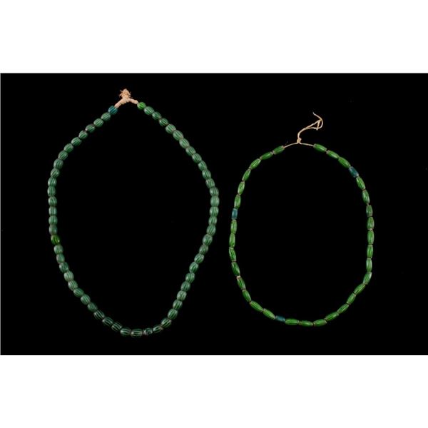 Watermelon Chevron 1800's Trade Bead Necklace