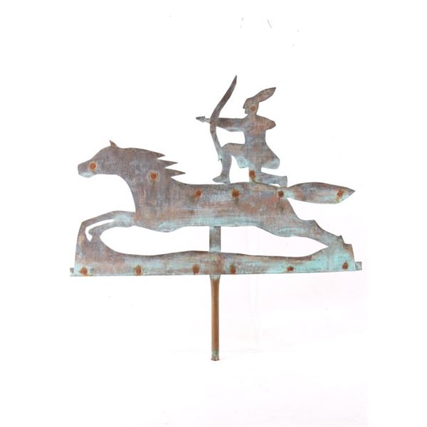 19th C. Copper Indian & Horse Weather Vane