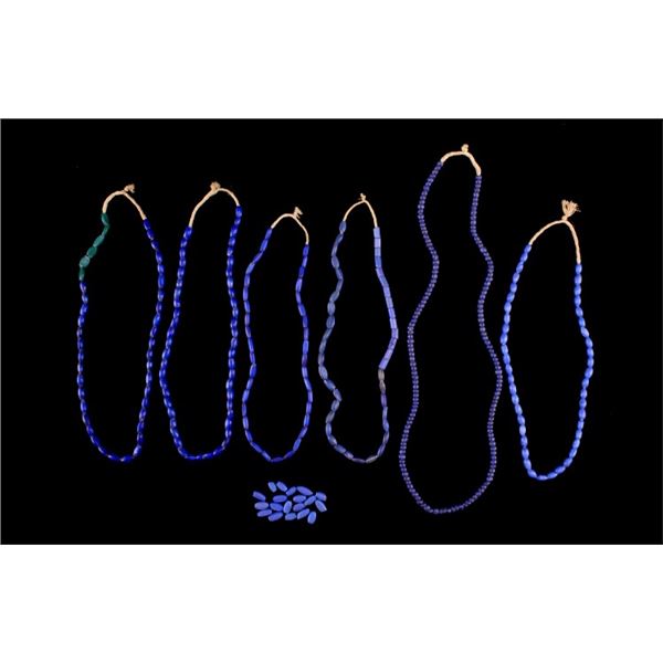 Watermelon & Onionskin Venetian Blue Trade Beads