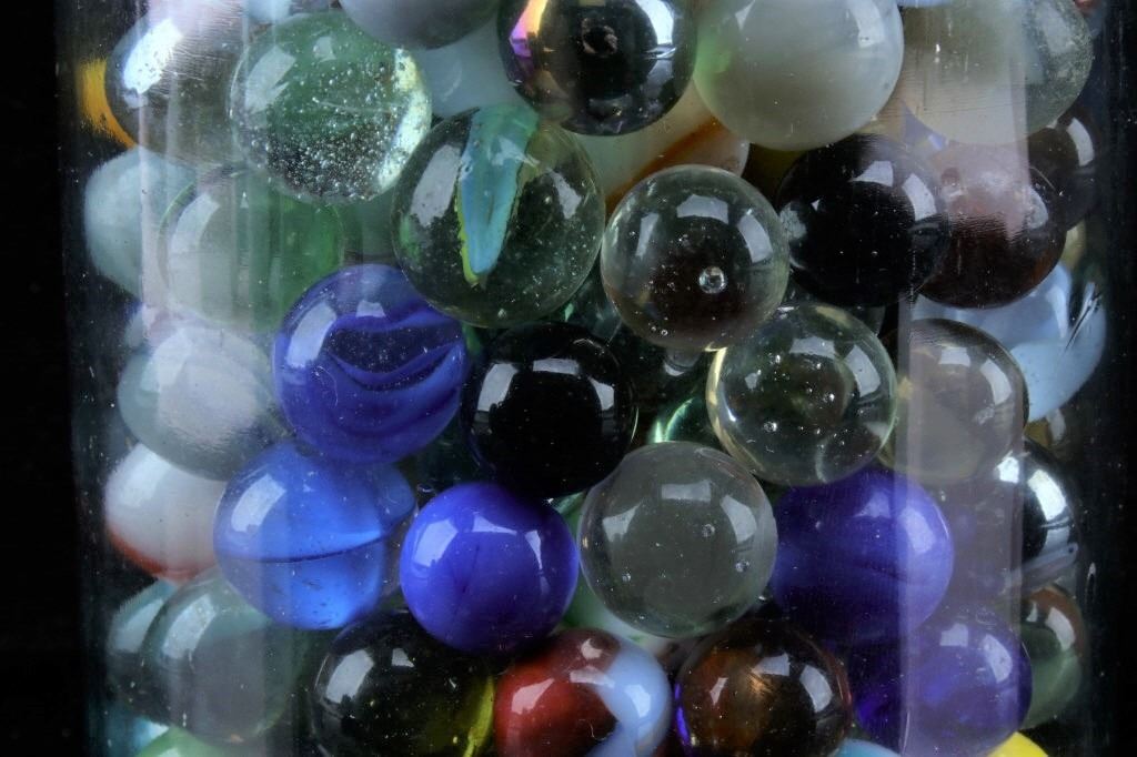 Variety Marbles in Ball Mason Jars