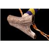 Image 7 : Chippewa Beaded Hide Wrapped Antler Peace Pipe