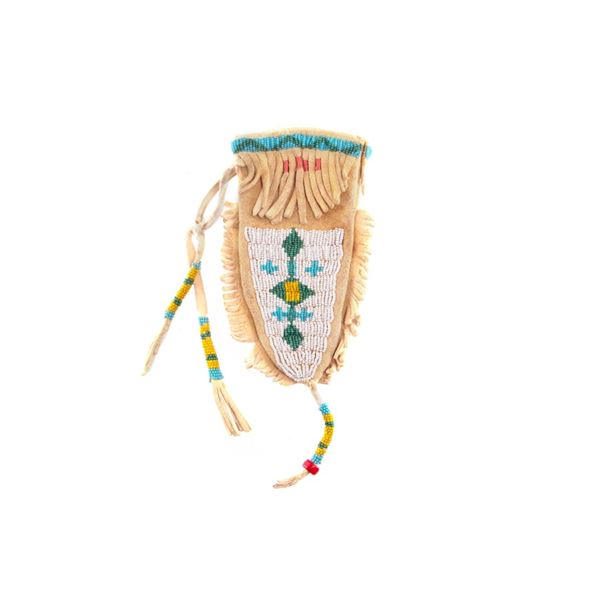Lakota Sioux Beaded Belt Pouch circa 1920's-