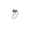 Image 9 : Freeform Blue Sapphire Diamond & 18k Gold Ring