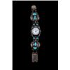 Image 2 : Navajo Silver & Turquoise Owl Effigy Watchband