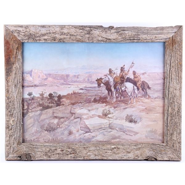 "Wagons Westward" Charlie Russell Framed Print