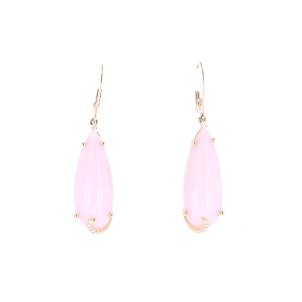Pink Opal Diamond & 14k Yellow Gold Earrings
