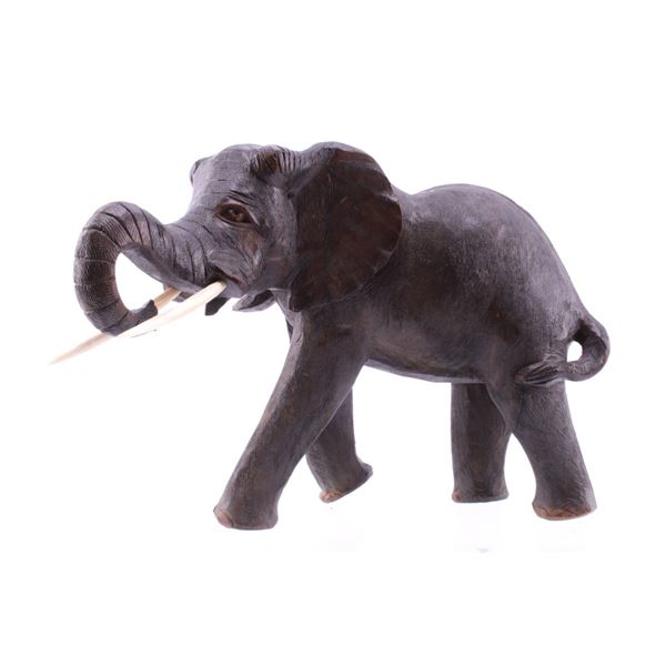 South African Leadwood Carved African Elephant