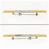 Image 3 : Albadoro Italian 18K Yellow White Gold Unique Geometric Polished Bar Brooch Pin