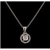 Image 1 : 0.66 ctw Diamond Pendant With Chain - 14KT White Gold