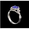 Image 4 : 14KT White Gold 1.62 ctw Tanzanite and Diamond Ring