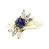 Image 2 : 1.21 ctw Sapphire And Diamond Ring And Band - 14KT Yellow Gold