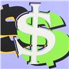 Image 2 : Dollar Sign (Purple) by Steve Kaufman (1960-2010)