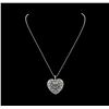 Image 2 : 14KT White Gold 0.82 ctw Diamond Pendant With Chain
