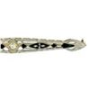 Image 3 : Antique Art Deco 14K White Gold Diamond & Black Enamel Etched Filigree Bar Pin