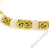 Image 5 : Vintage 18kt Yellow Gold Twisted Link Bracelet w/ Matching Angel Skin Coral Bead