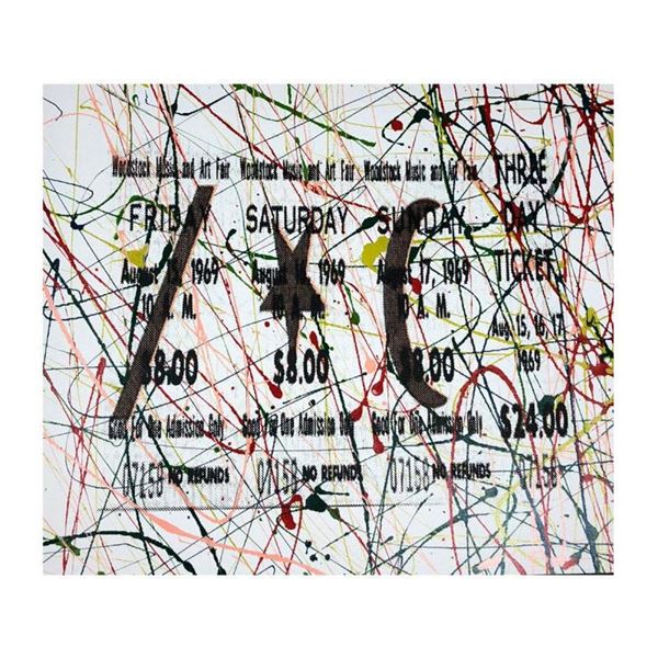 1969 Woodstock Ticket by Steve Kaufman (1960-2010)