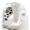 Image 6 : 14k White Gold Dual Finish 1 ctw Pave Diamond Bold  Swirled Dinner Ring Band