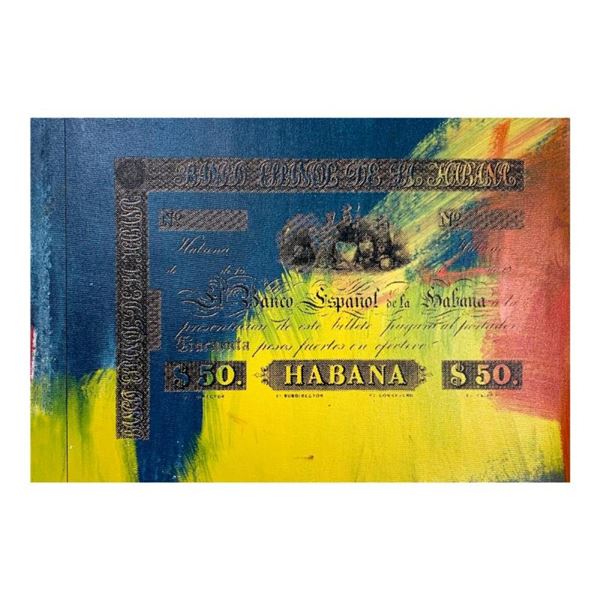 Banco Espanol de la Habana by Steve Kaufman (1960-2010)