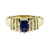 Image 2 : 1.30 ctw Oval Brilliant Blue Sapphire And Diamond Ring - 14KT Yellow Gold