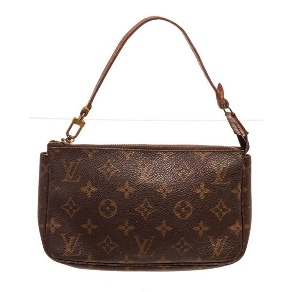 Louis Vuitton Brown Monogram Pochette Clutch Bag