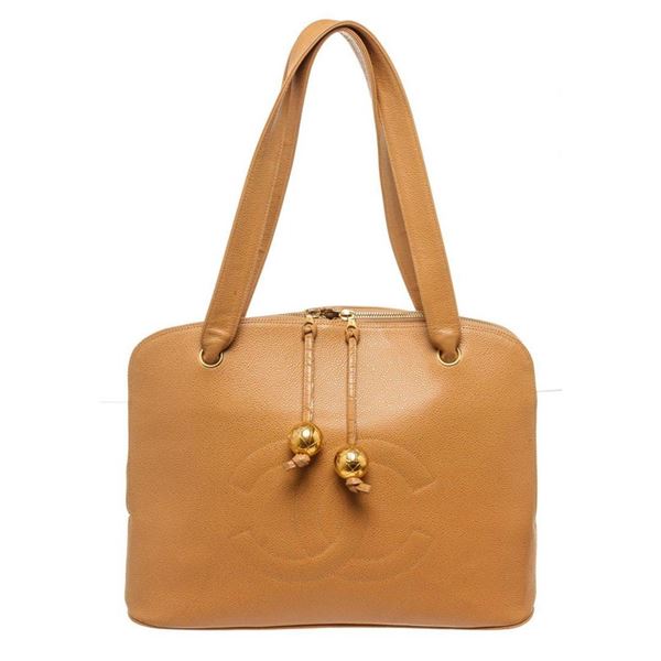 Chanel Brown Leather CC Shoulder Bag