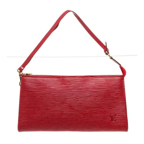 Louis Vuitton Red Epi Leather Pochette Shoulder Bag
