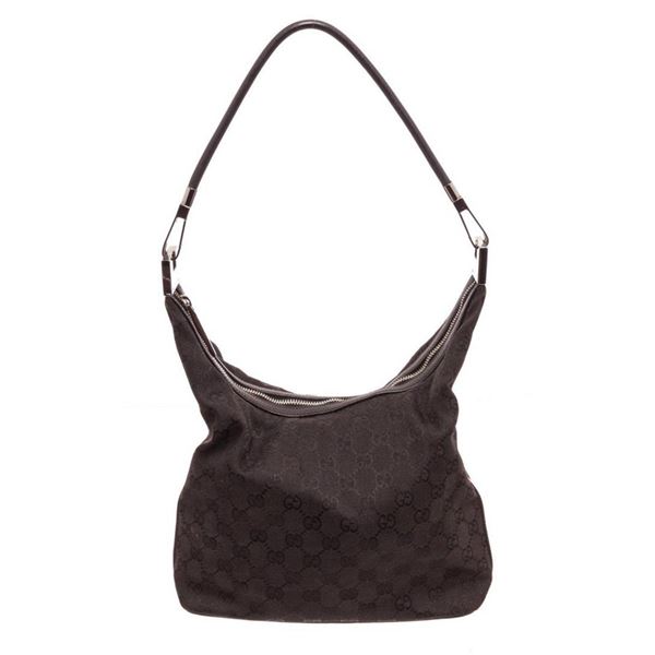 Gucci Dark Brown Canvas Pelham Shoulder Bag