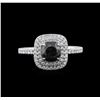 Image 2 : 1.23 ctw Black Diamond Ring - 14KT White Gold