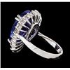 Image 3 : GIA Cert 8.74 ctw Tanzanite and Diamond Ring - 14KT White Gold