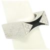 Image 8 : 14K White Gold 0.30 ctw Diamond & Black Enamel Stone Finished Squared Band Ring