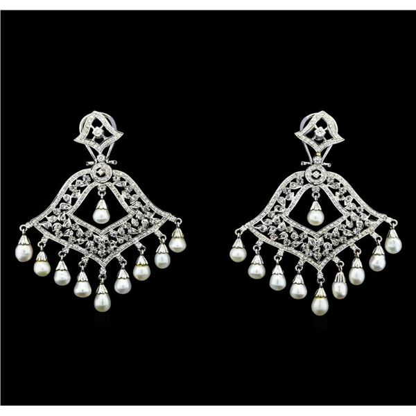 2.95 ctw Diamond Earrings - 14KT White Gold