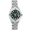 Image 2 : Rolex Ladies Stainless Steel 26MM Green Vignette Diamond Datejust Wriswatch
