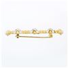 Image 3 : Estate 14k Gold Single Cut Diamond "X" Figure Satin Twisted Cable Bar Pin Brooch