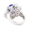 Image 3 : 7.28 ctw Tanzanite And Diamond Ring - 18KT White Gold