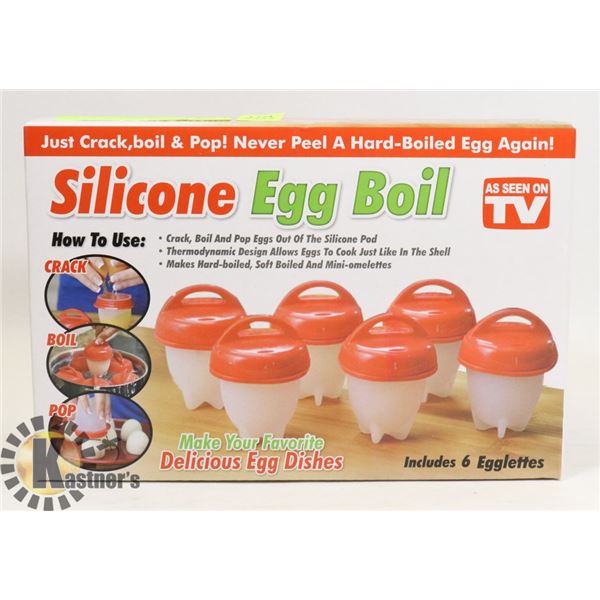 NEW SILICONE EGG BOIL 6PC SET