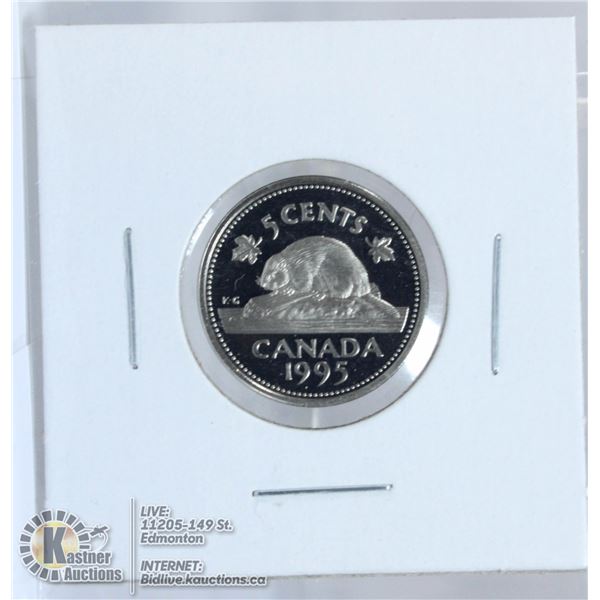 1995 PROOF CANADA 5 CENT COIN